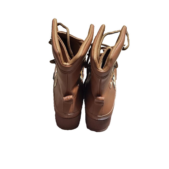 CAPE ROBBIN WOMEN'S NUNCA ROUND TOE LUG PLATFORM COMBAT BOOTS CAMO BROWN 10 - Picture 12 of 14